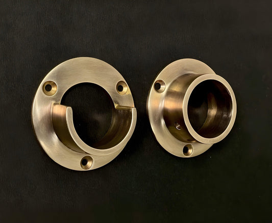 Closet Rod Bracket Set for 1-1/4"- Antique Brass