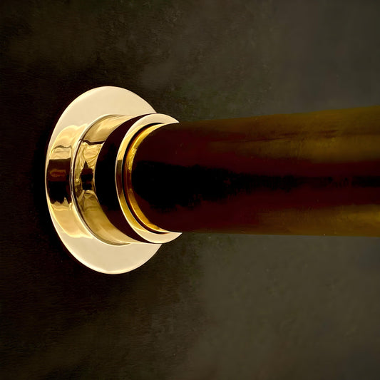 Closet Rod Bracket Set for 1-1/4"- Unlacquered Polished Brass