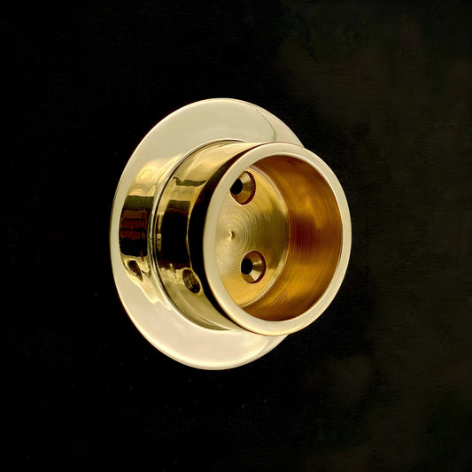 Closet Rod Closed Bracket for 1-1/4"- Unlacquered Polished Brass