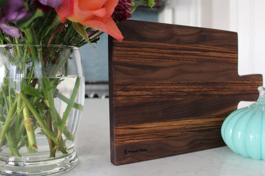 Zebrawood and Walnut Cheeseboard