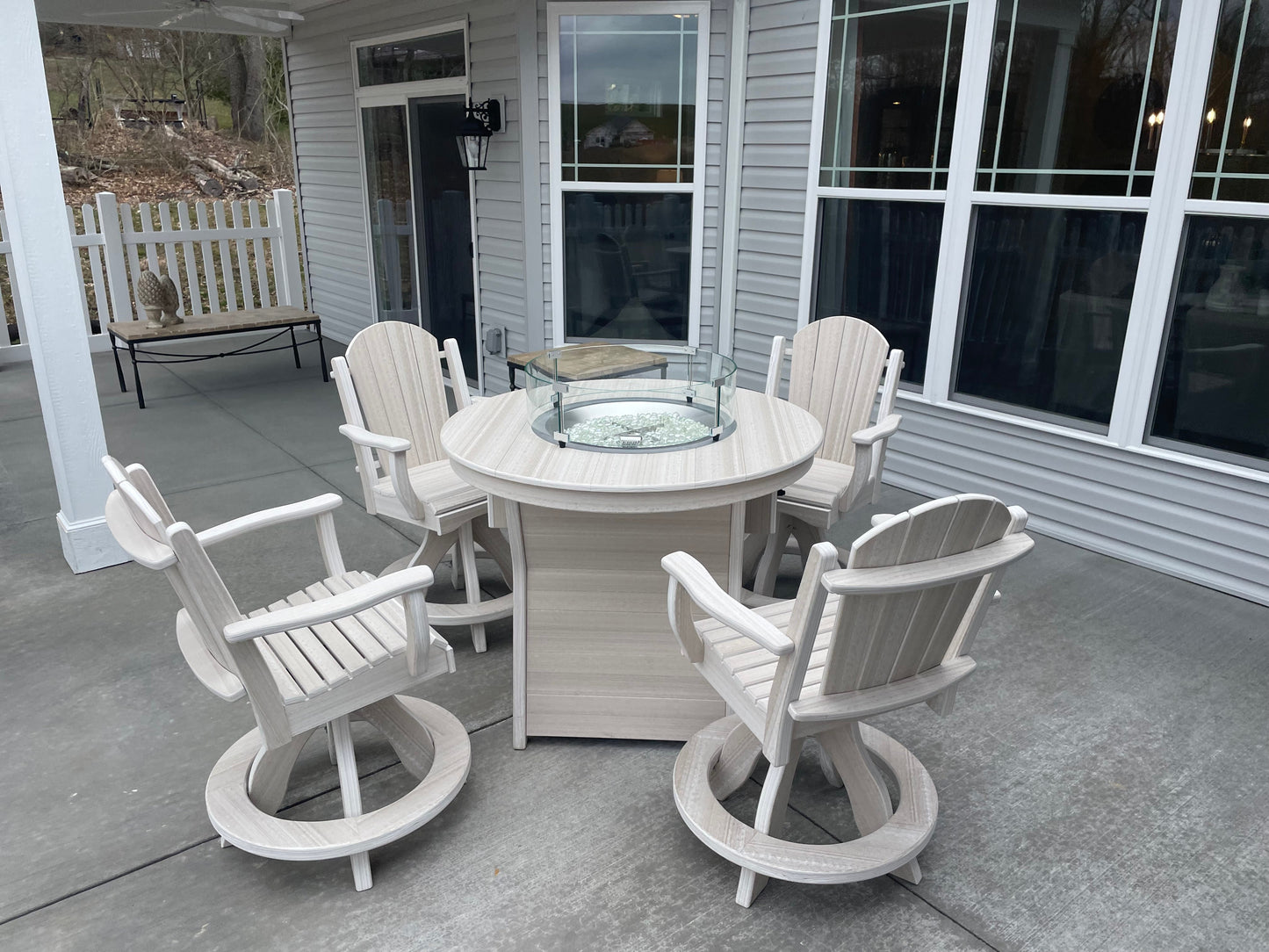 Round Fire Table Set With 4 Chairs - Ready to Ship