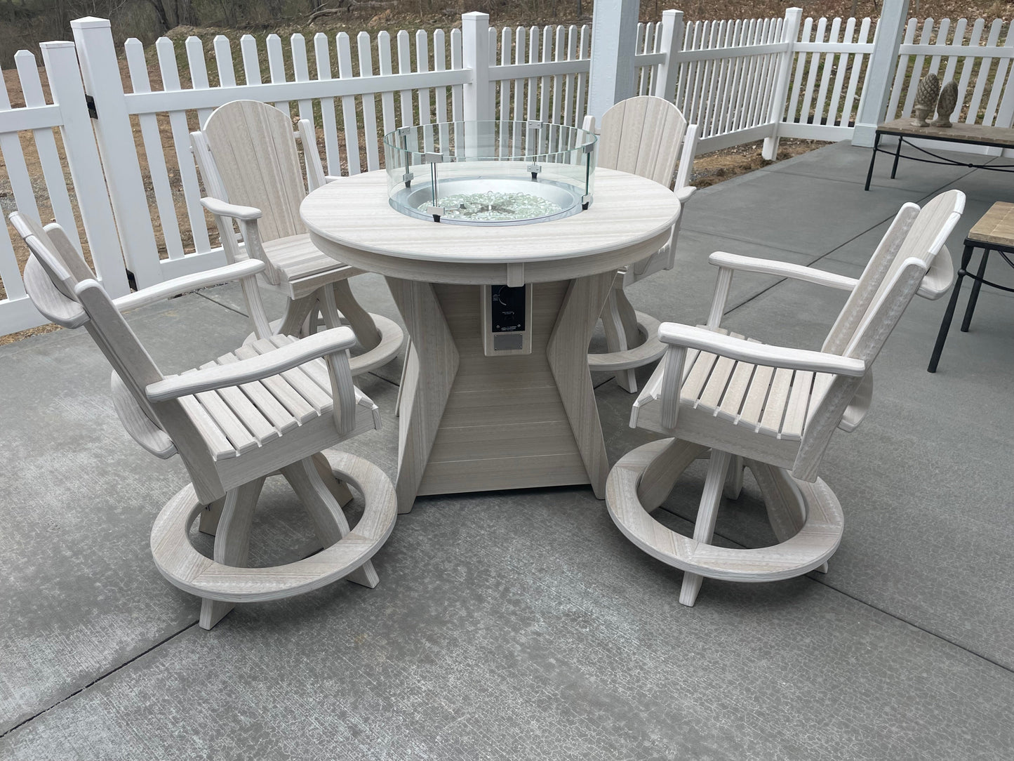Round Fire Table Set With 4 Chairs - Ready to Ship