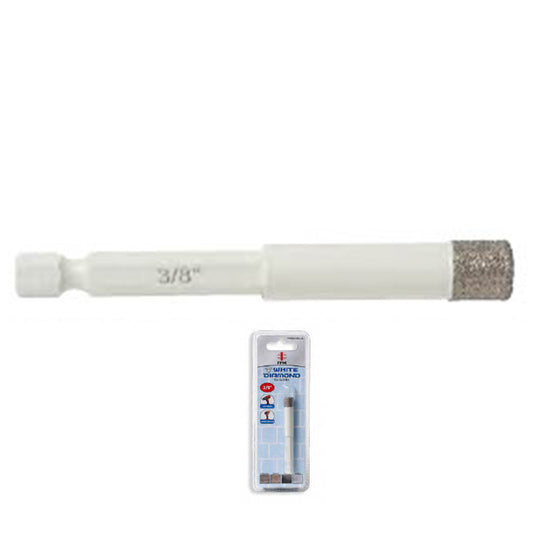 5/16” ITM White Diamond Tile Bit 1/4 in. Hex Impact Shank OAL 3 1/8 in. Drilling-1 1/4 in.