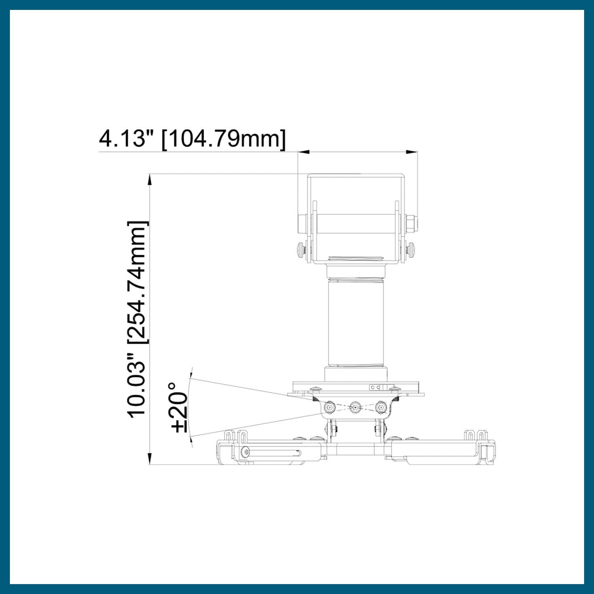 QualGear Sloped Ceiling Projector Mount Kit, White, QG-KIT-VA-3IN-W