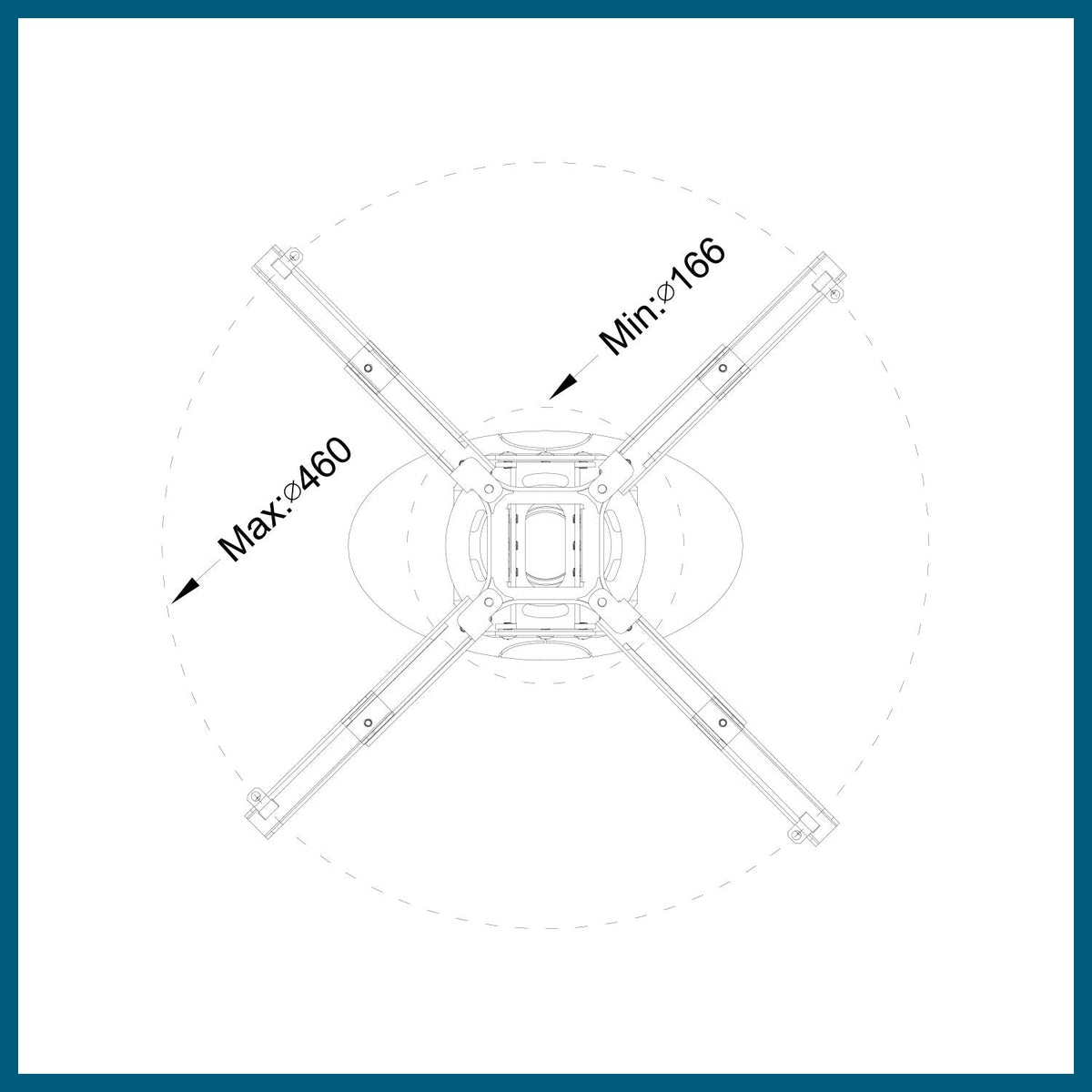 QualGear Projector Ceiling Mount Kit, Single Joist, White, QG-KIT-CA-3IN-W