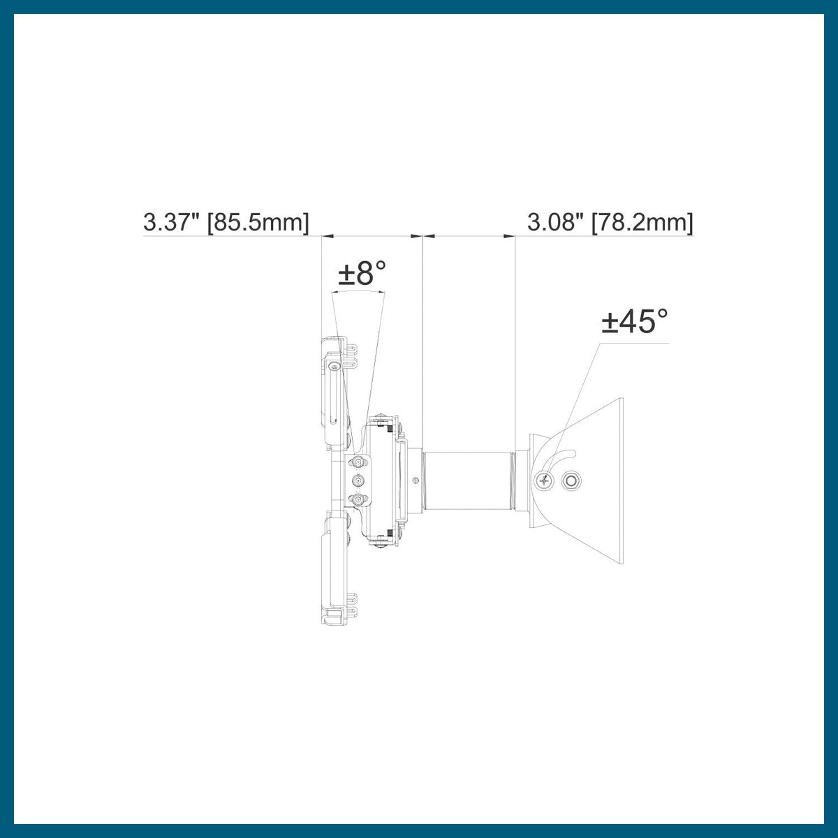 QualGear Sloped Ceiling Projector Mount Kit, White, QG-KIT-VA-3IN-W
