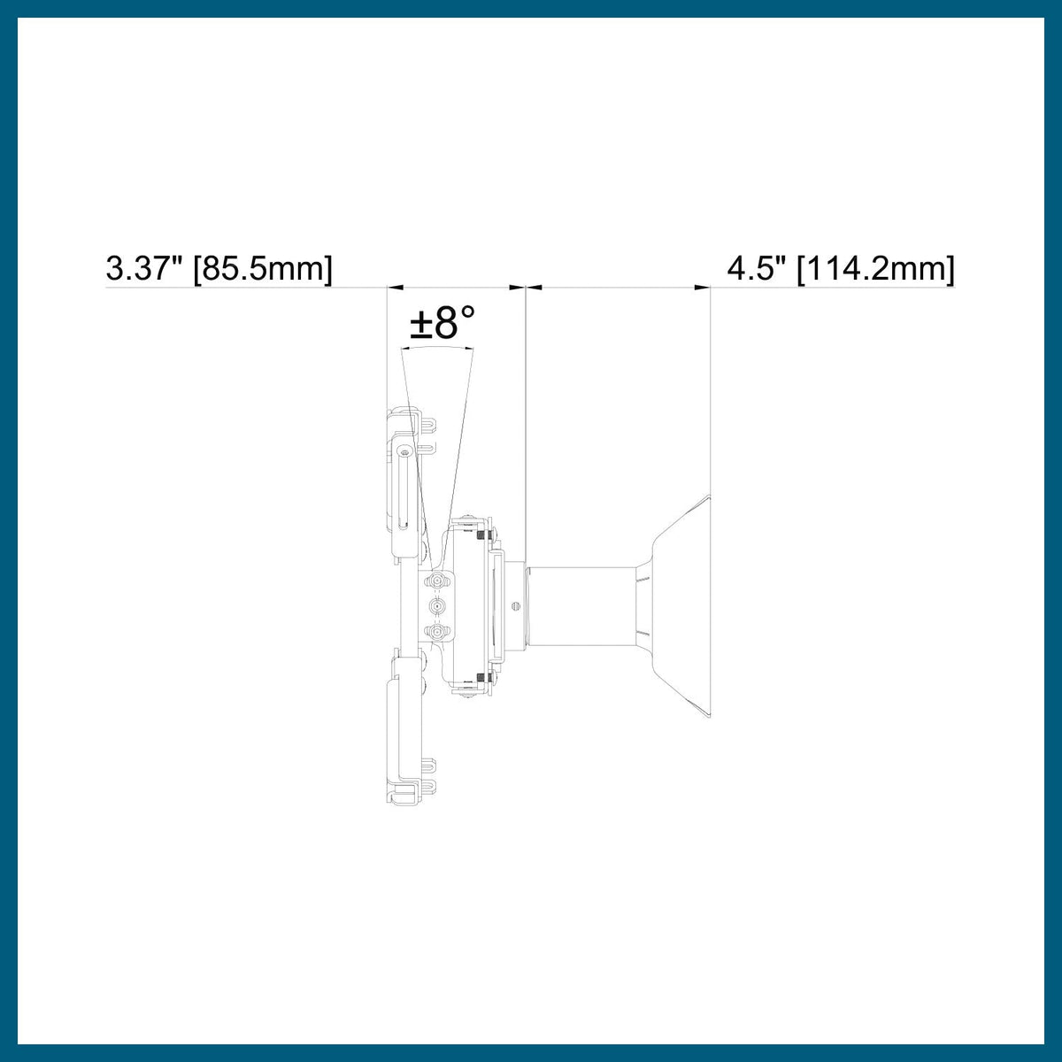 QualGear Projector Ceiling Mount Kit, Single Joist, White, QG-KIT-CA-3IN-W