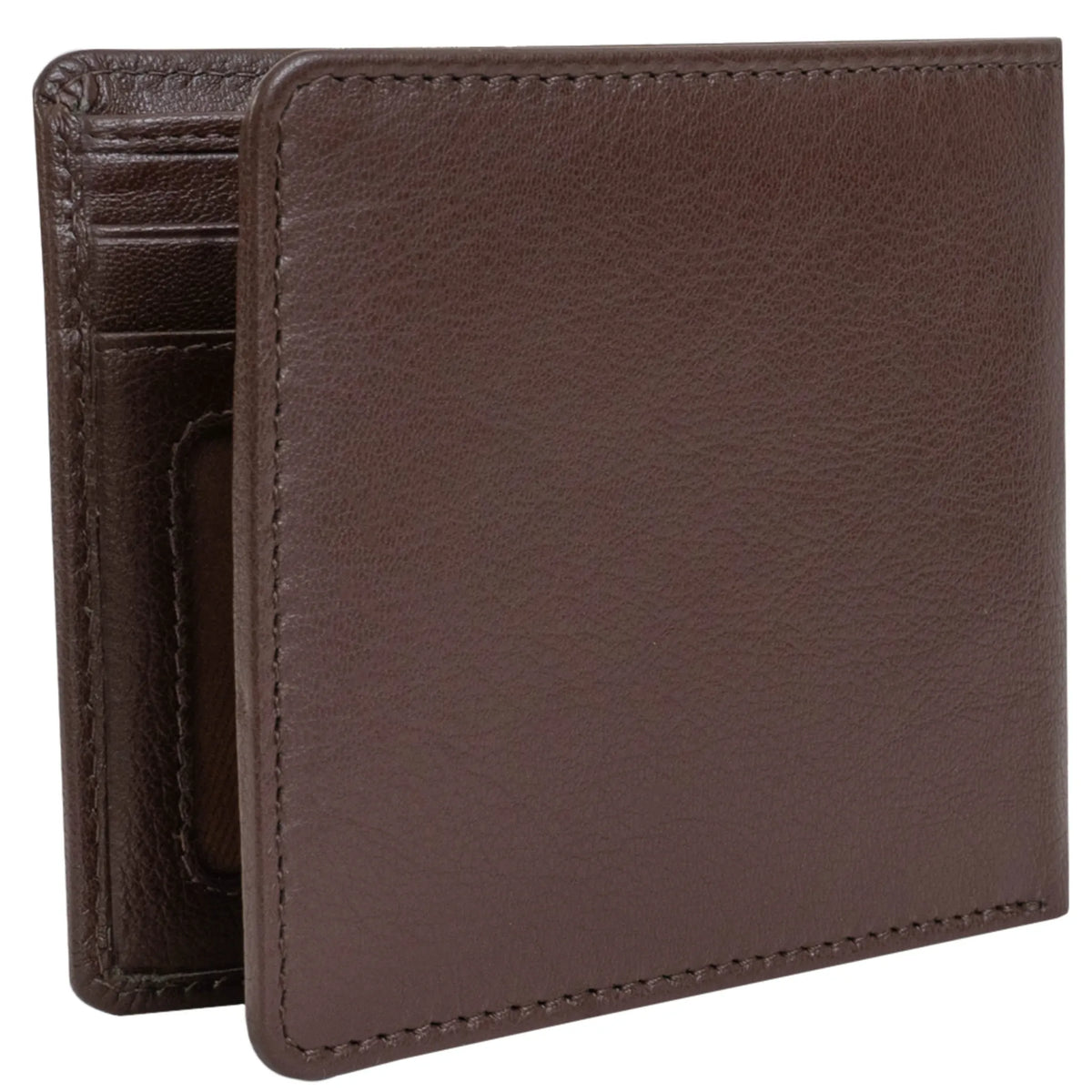 Jack Abrahams Goat Nappa Leather Bi-Fold Wallet with Flip ID Window Brown/Black - 🆕 New Arrivals, Sellers in New York, Products from Magid NYC, All Products, 👗 Apparel + Accessories - Little Red General Store