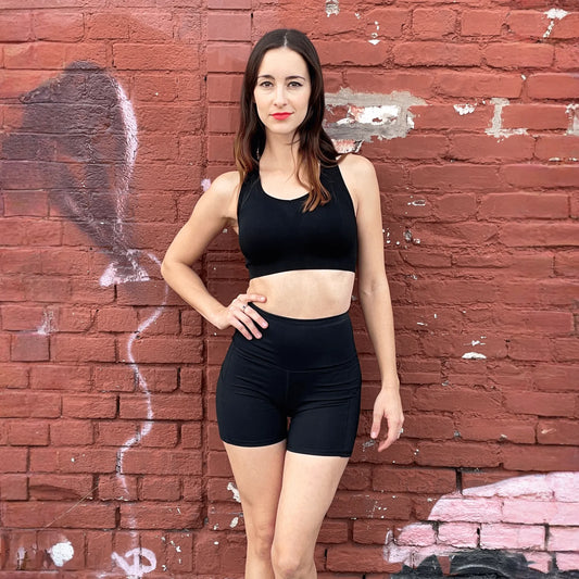 Jolie High-Waisted Athletic Shorts with Hip Pockets
