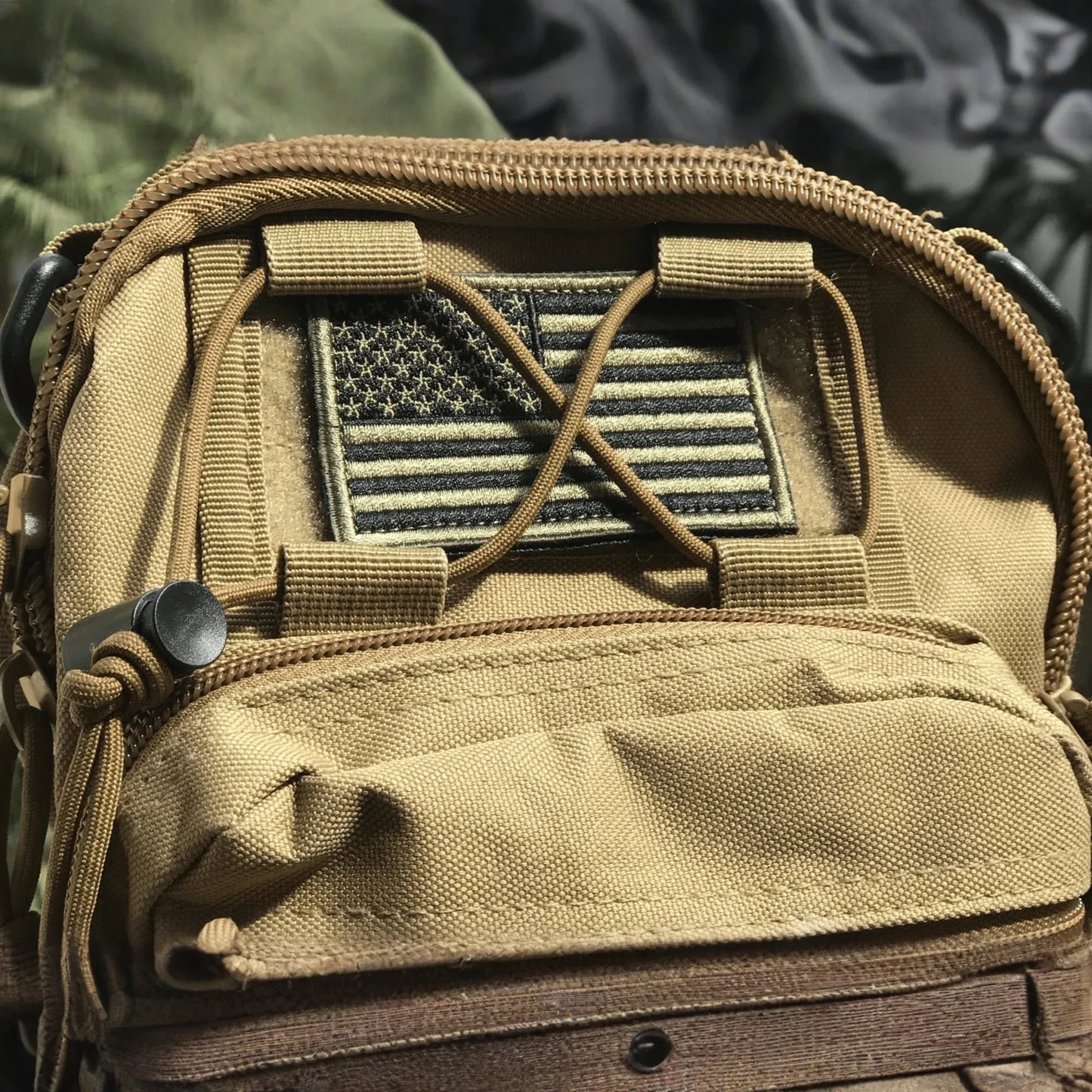 Tactical USA Flag Patch with Detachable Backing