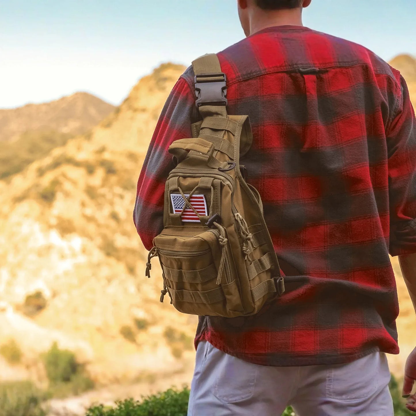 Tactical USA Flag Patch with Detachable Backing