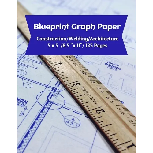 Blueprint Graph Paper: Construction/Welding/Architecture/5x5/8.5"x11"/125 Pages