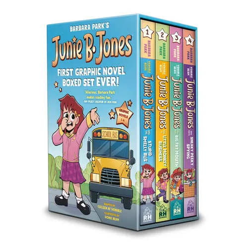 Junie B. Jones First Graphic Novel Boxed Set Ever! (Graphic Novels 1-4): The Stupid Smelly Bus; A Little Monkey Business; Her Big Fat Mouth; Some Snea