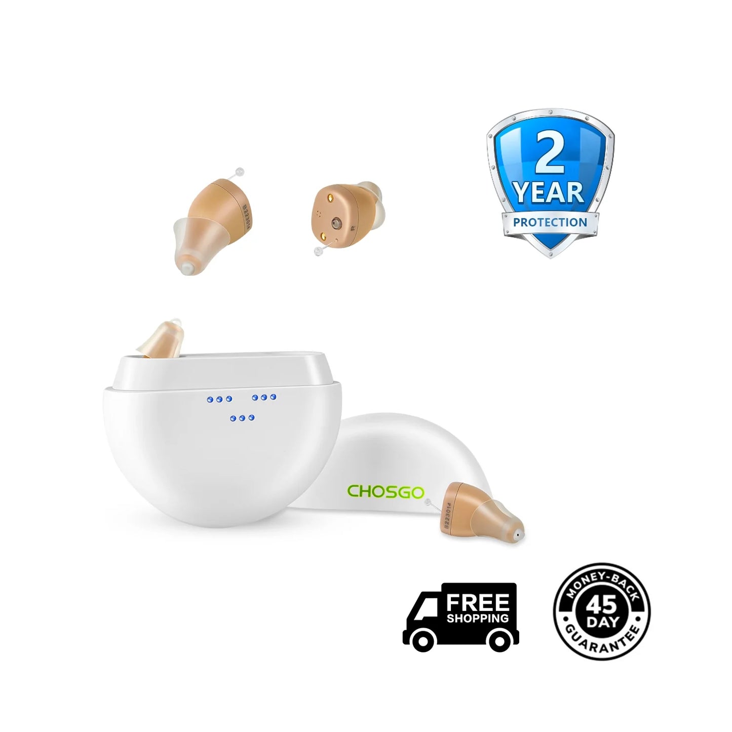 K419R CIC Digital Hearing Aids With 2-Year Protection Plan