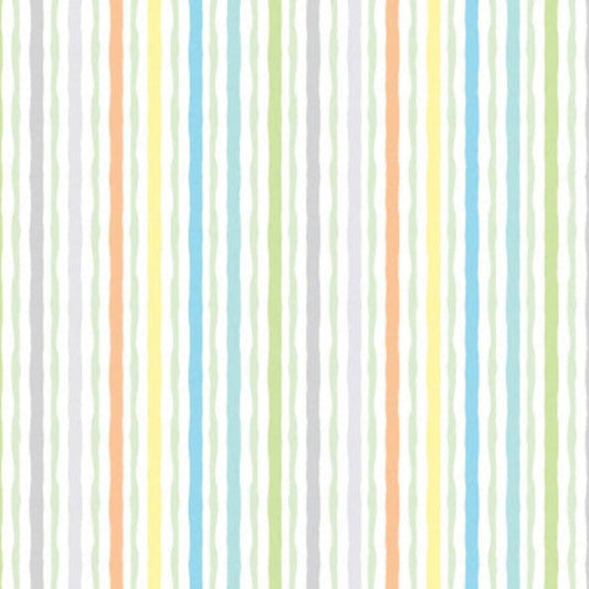 Benartex Love Bunny Stripes Blue Green Yellow Easter Jungle Jamboree 100% Cotton Fabric