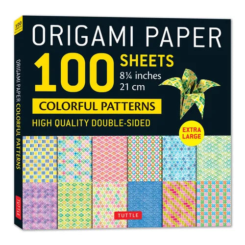 Origami Paper 100 Sheets Colorful Patterns 8 1/4 (21 CM): Extra Large Double-Sided Origami Sheets Printed with 12 Different Color Combinations (Instru