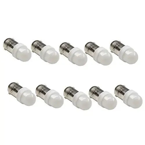 LED Bayonet Frosted Arcade Pinball Machine Light Bulb 2SMD BA9S #44 #47 6.3V AC / DC Top View (10PCS, Normal)