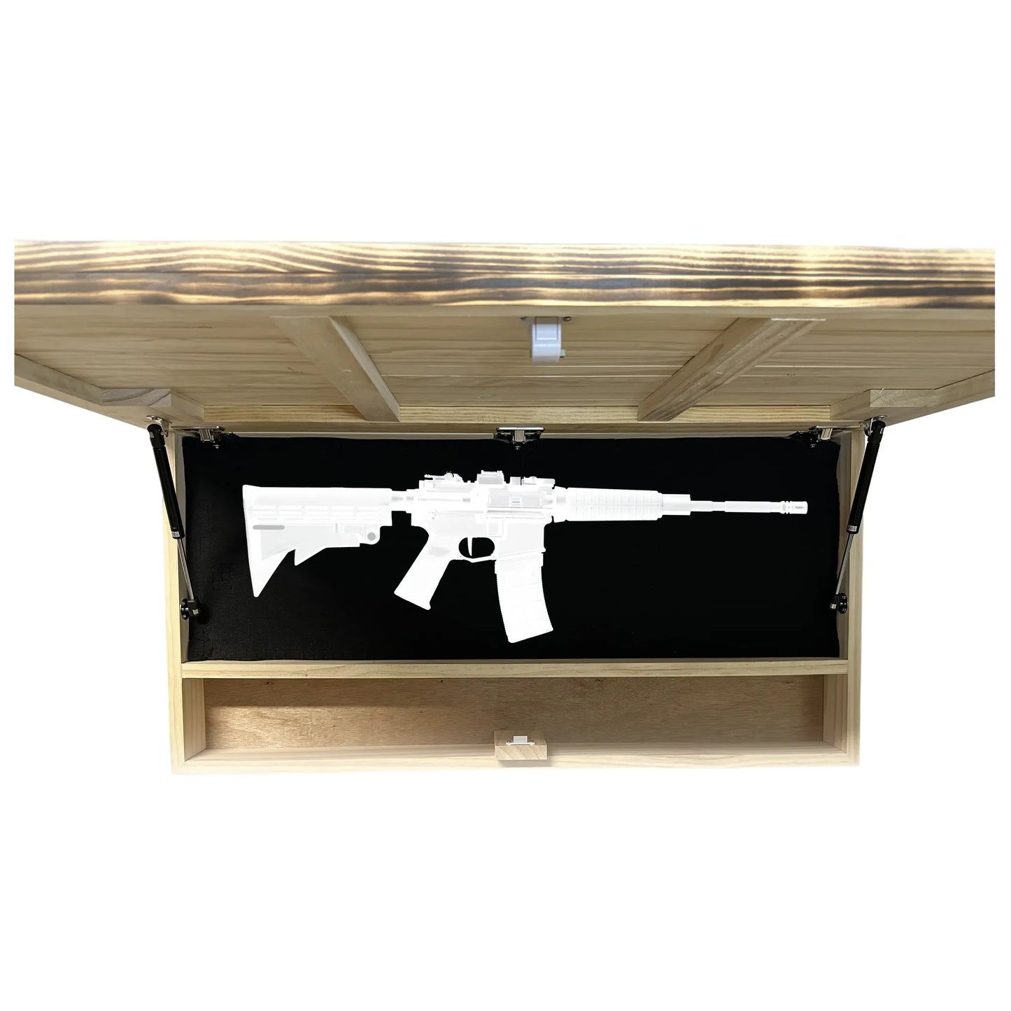 Classic Burnt Wood American Flag Gun Storage Cabinet (Gray)