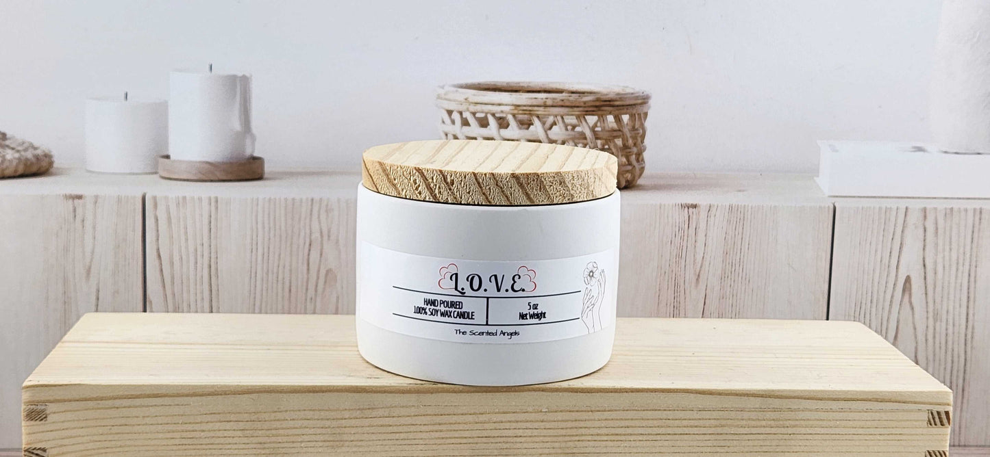 L.O.V.E. Scented 100% Soy Wax Candle - 3 Colors