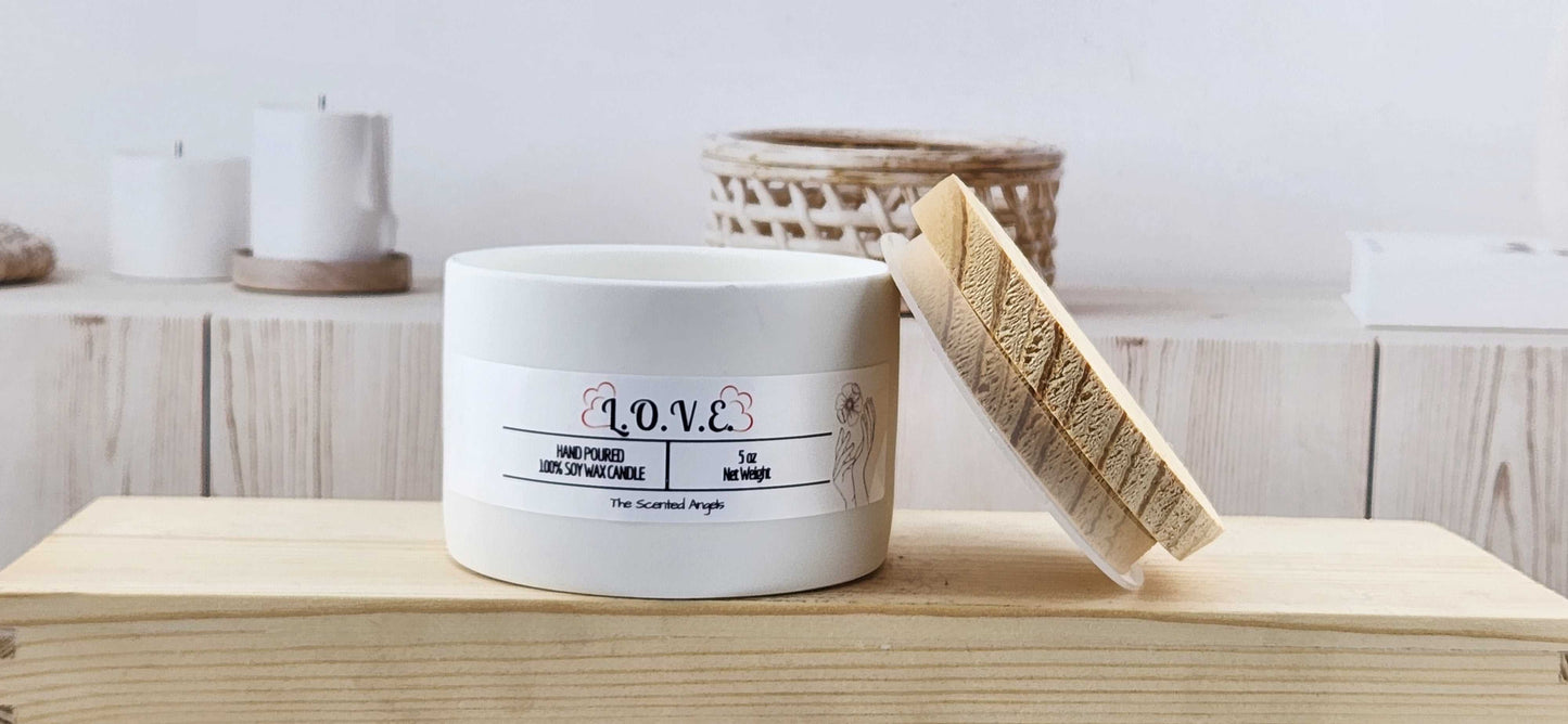 L.O.V.E. Scented 100% Soy Wax Candle - 3 Colors