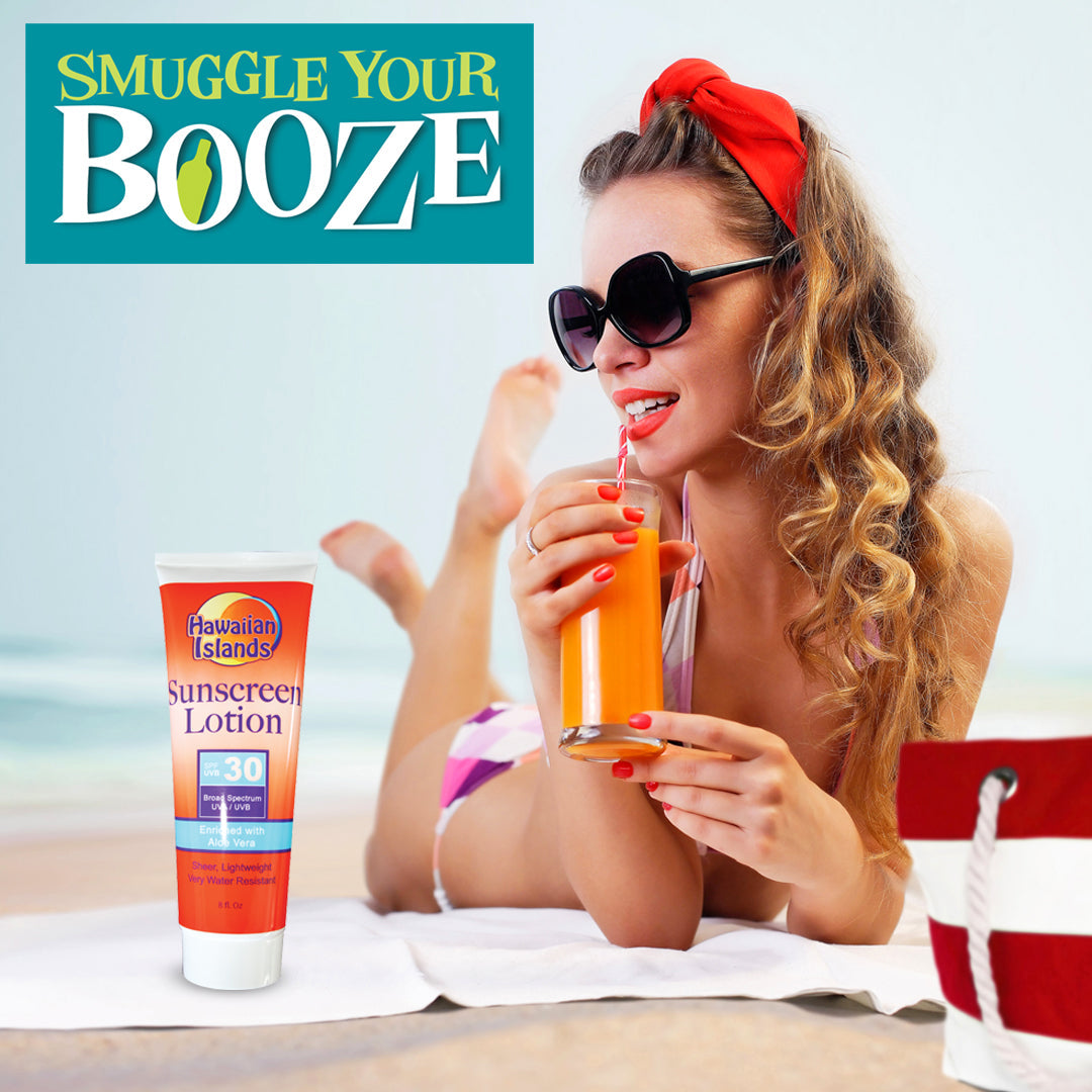 Smuggle Your Booze SPF 30 Sunscreen Flask