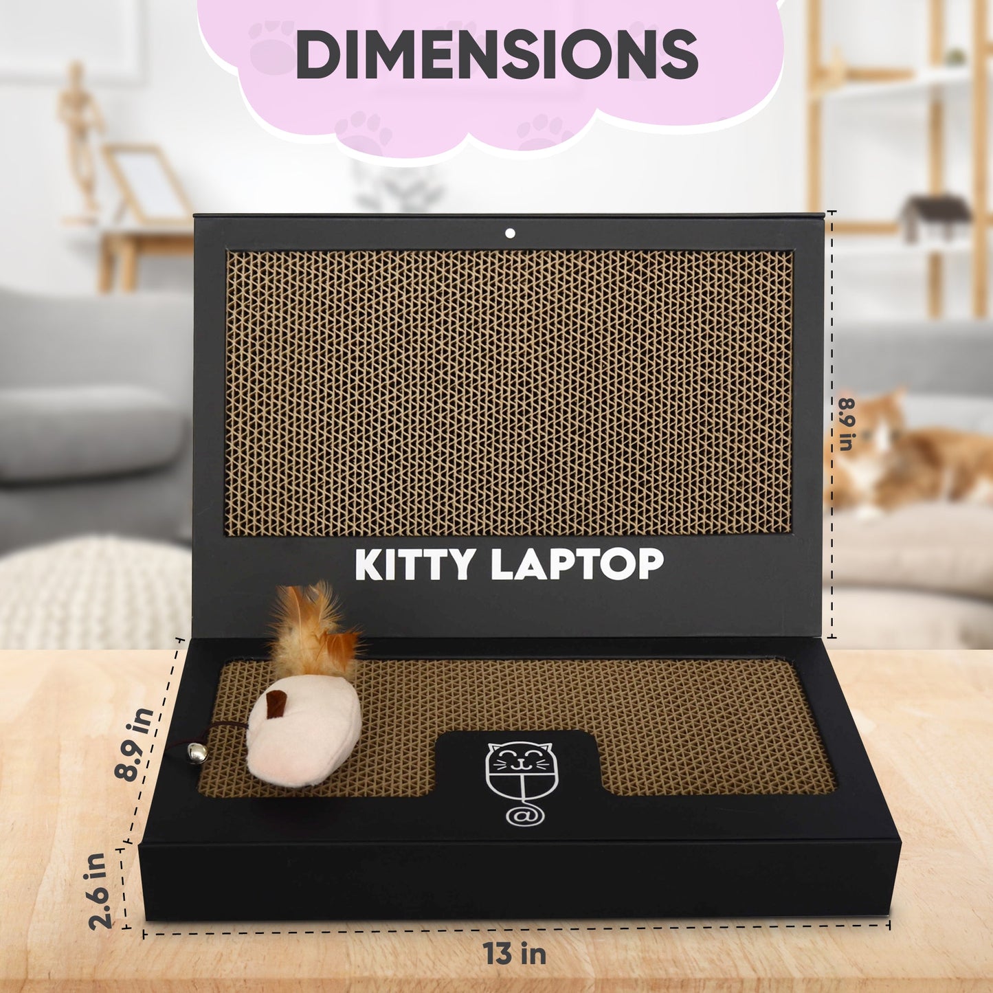 Kitty Laptop - Cat Scratchpad Laptop Toy with Catnip-filled Mouse