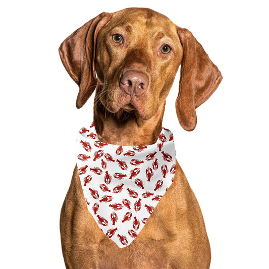 Lobster White Tie On Dog Bandana
