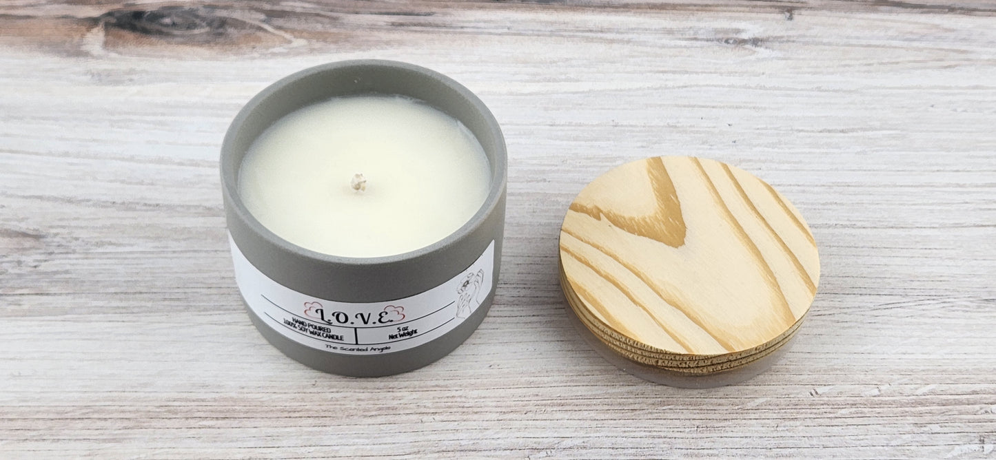 L.O.V.E. Scented 100% Soy Wax Candle - 3 Colors