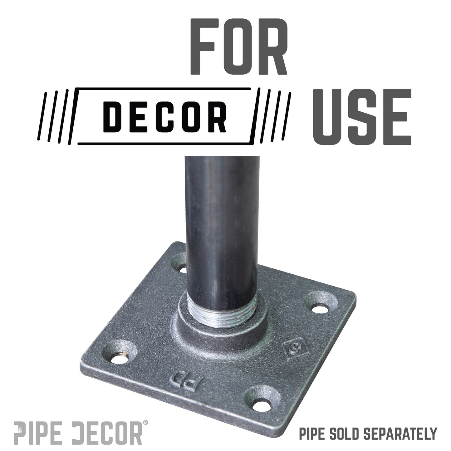 1/2 in. Black Square Mini Flange