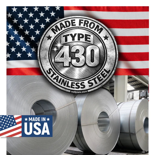 1 Gang Oversized Stainless Steel Wall Plate with 5/8" Center Hole