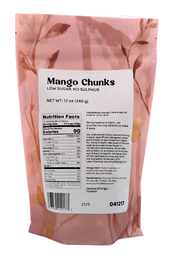 Mango Chunks, Low Sugar, Imported