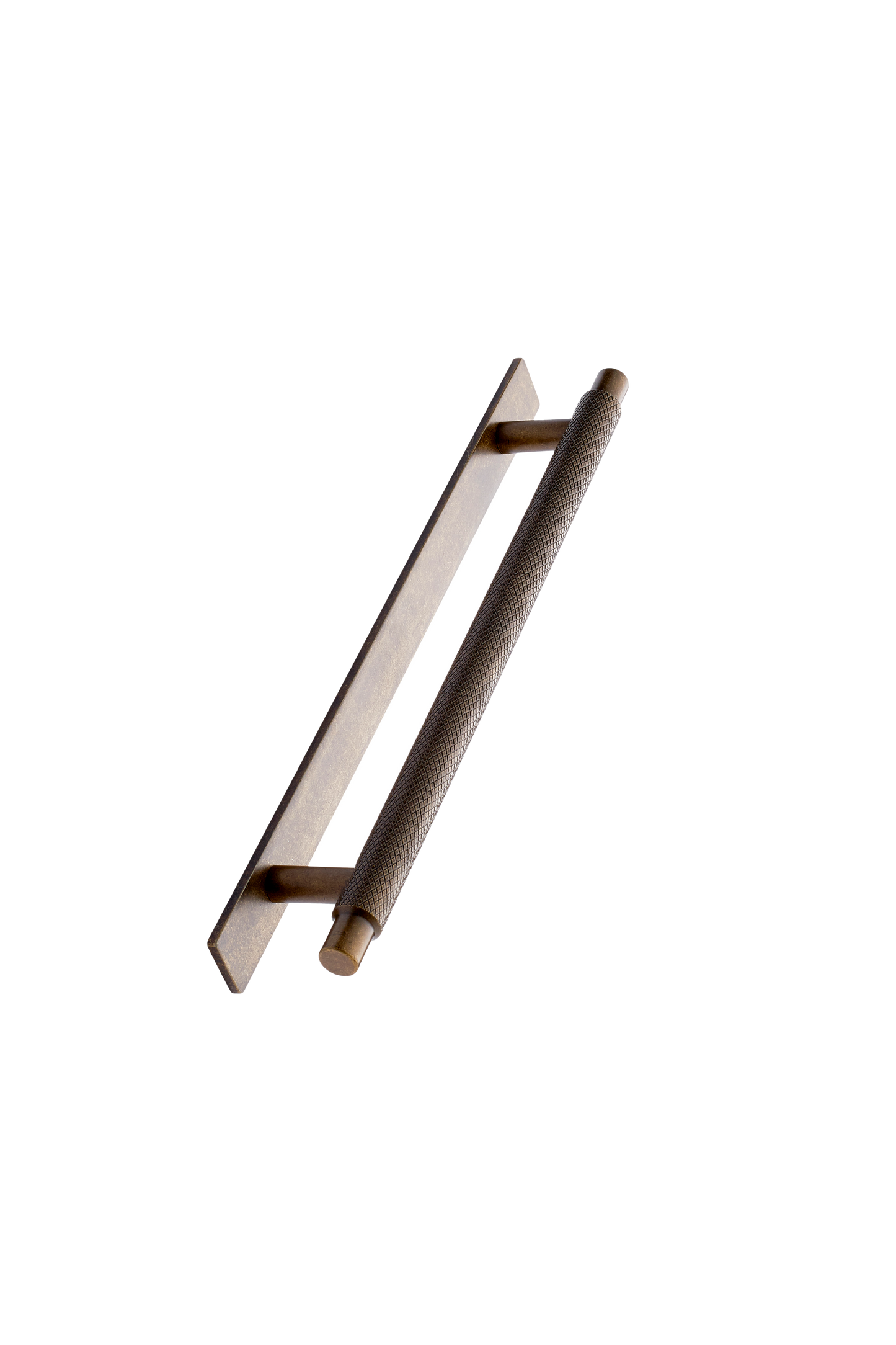 Knurled Backplate Antique Bronze "Manor" Knobs and Drawer Pulls