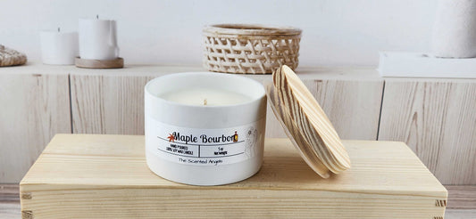 Maple Bourbon Scented 100% Soy Wax Candle - 3 Colors