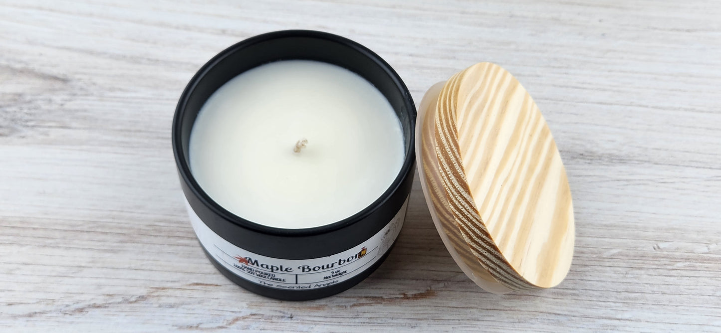 Maple Bourbon Scented 100% Soy Wax Candle - 3 Colors