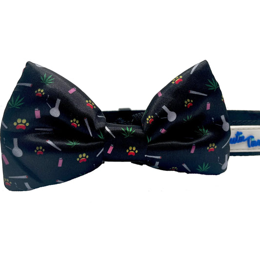 Marijuana Black Dog Bow Tie