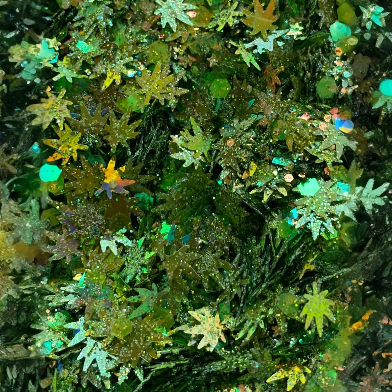 Mary Jane - Chunky Green Leaf Glitter