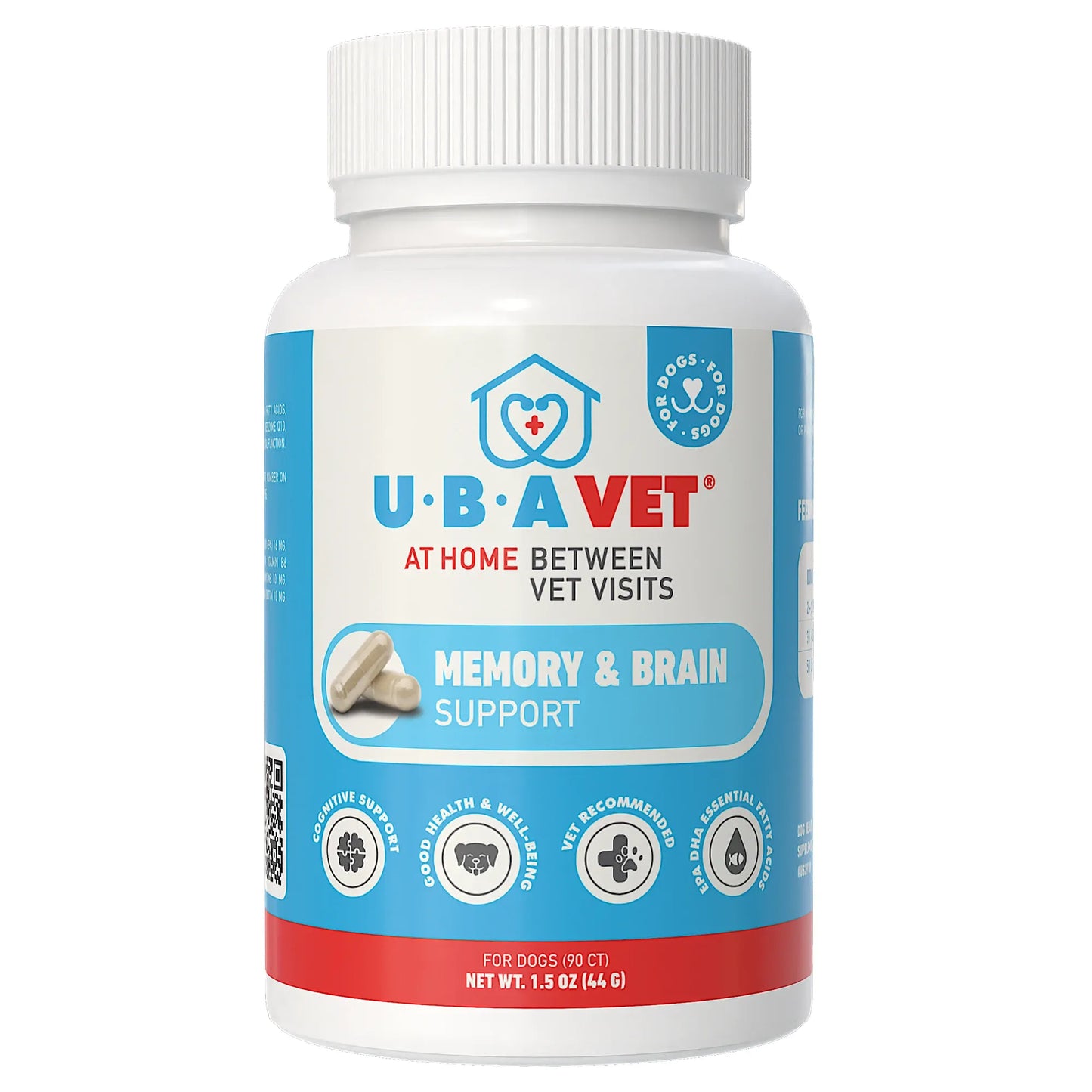 UBAVET Memory & Brain Support for Senior Dogs – 90 ct Cognitive Health Supplement