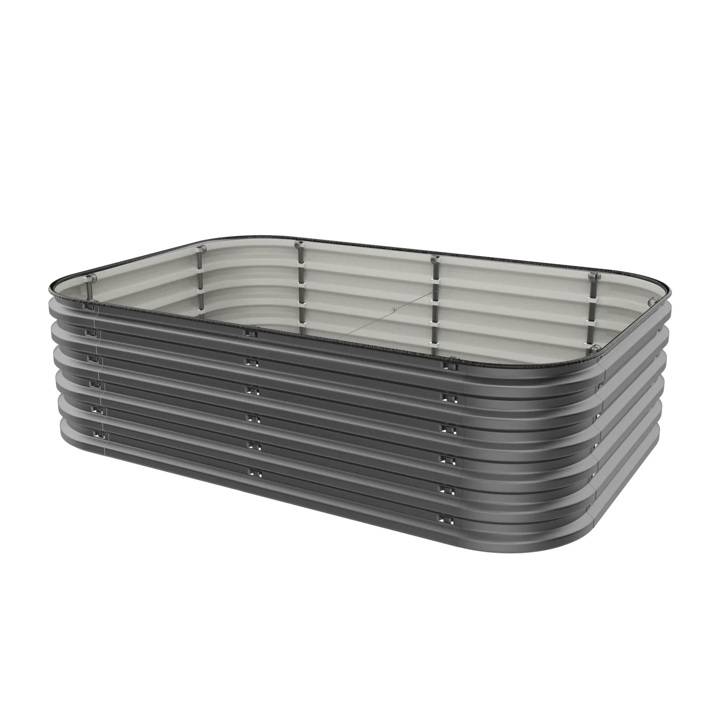 17" Tall 6 In 1 "No Tools Needed" Metal Raised Garden Bed Kit