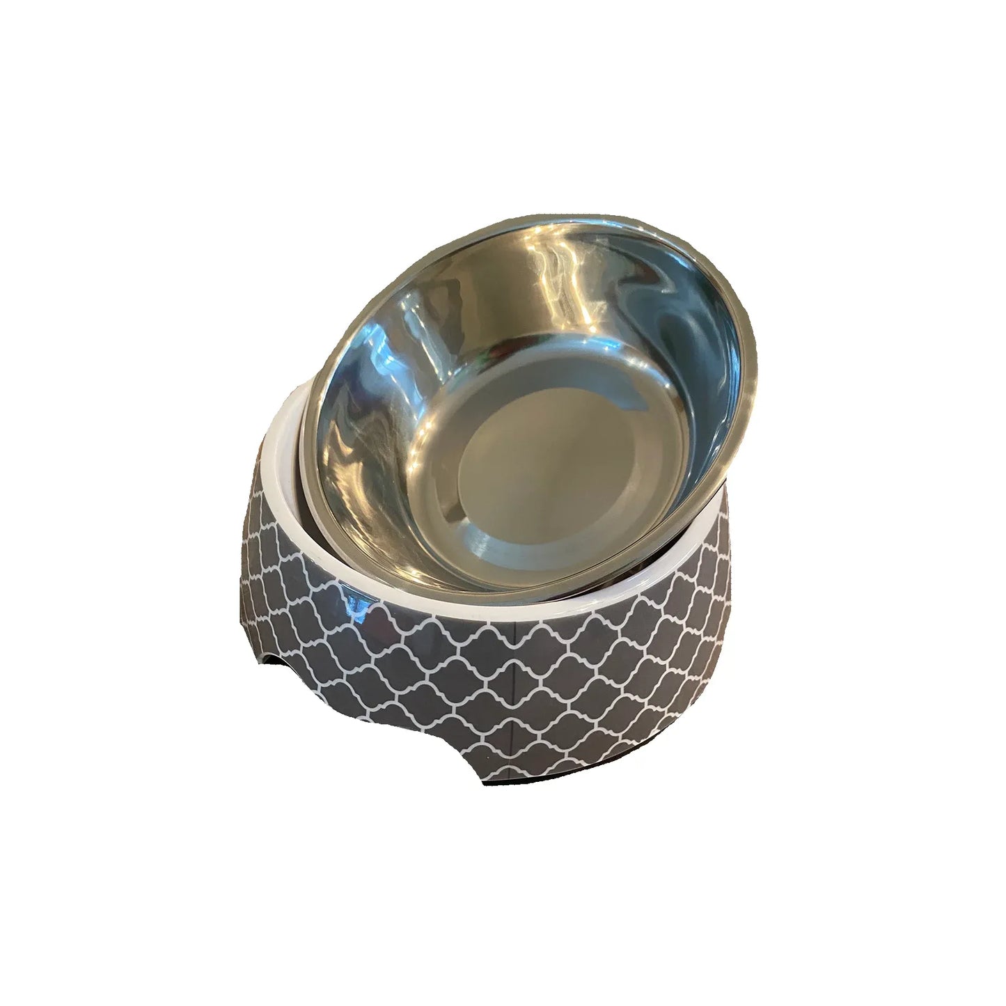 Modern Gray Medium Dog Bowl