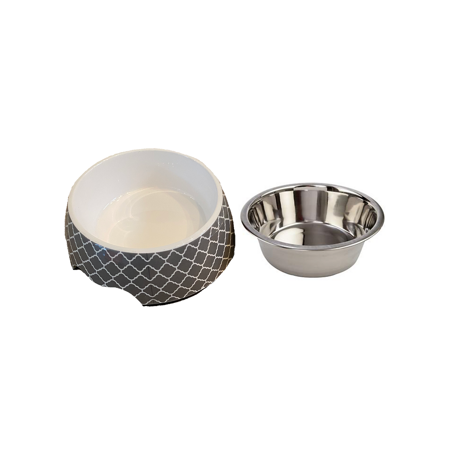 Modern Gray Medium Dog Bowl
