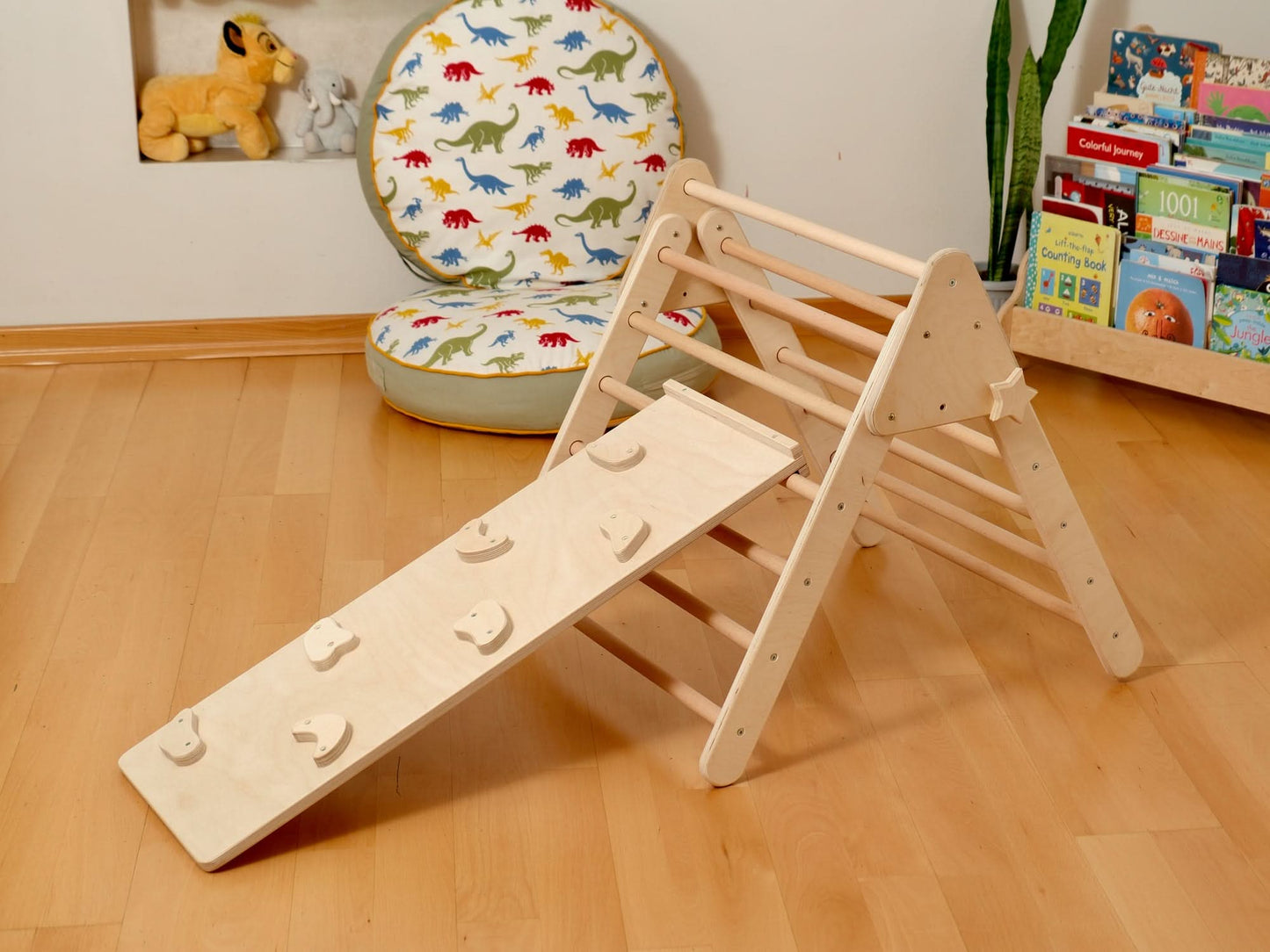 Montessori Indoor Playground | Pikler Triangle & Climbing Arch & 2in1 Ramp & Pillow