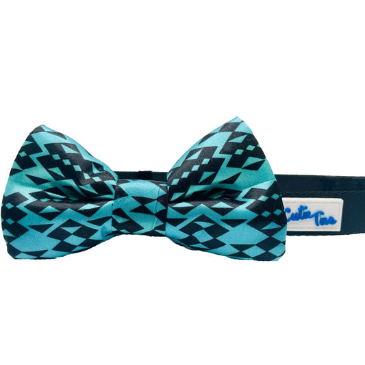 My Tribe Turquoise Dog Bow Tie