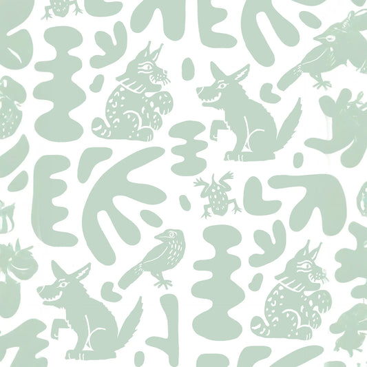 Abstract Animales Wallpaper, mint