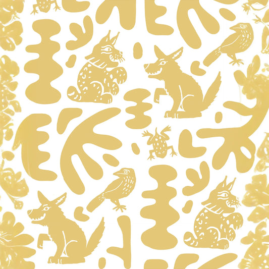 Abstract Animales Wallpaper, yellow