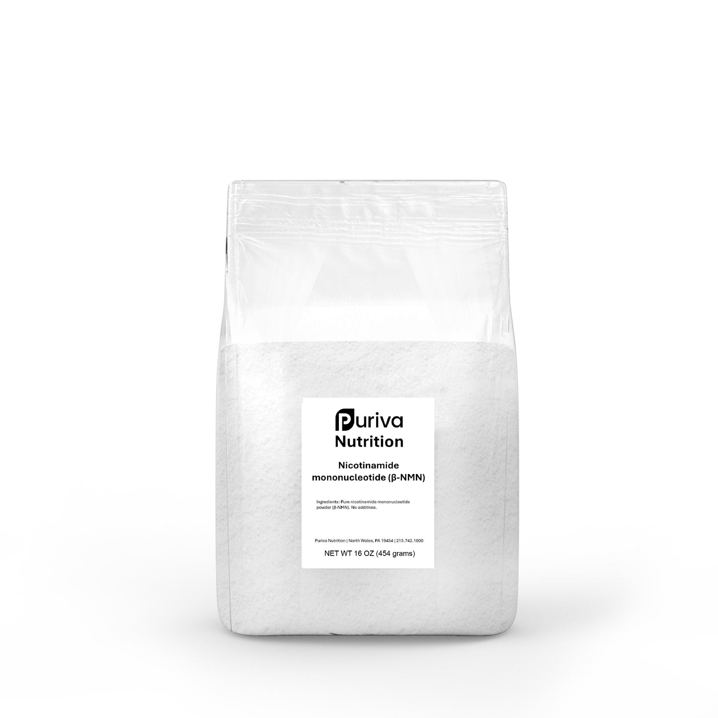 Pure NMN powder (Nicotinamide mononucleotide | β-NMN) NAD+ precursor, 454 grams, Puriva Nutrition