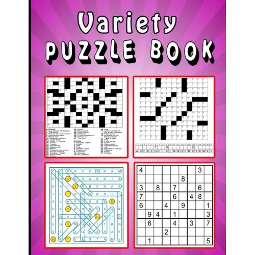 Variety Puzzle book: Large print Puzzle book! Soduko, word search, CodeWord and CrossWord 111 pages