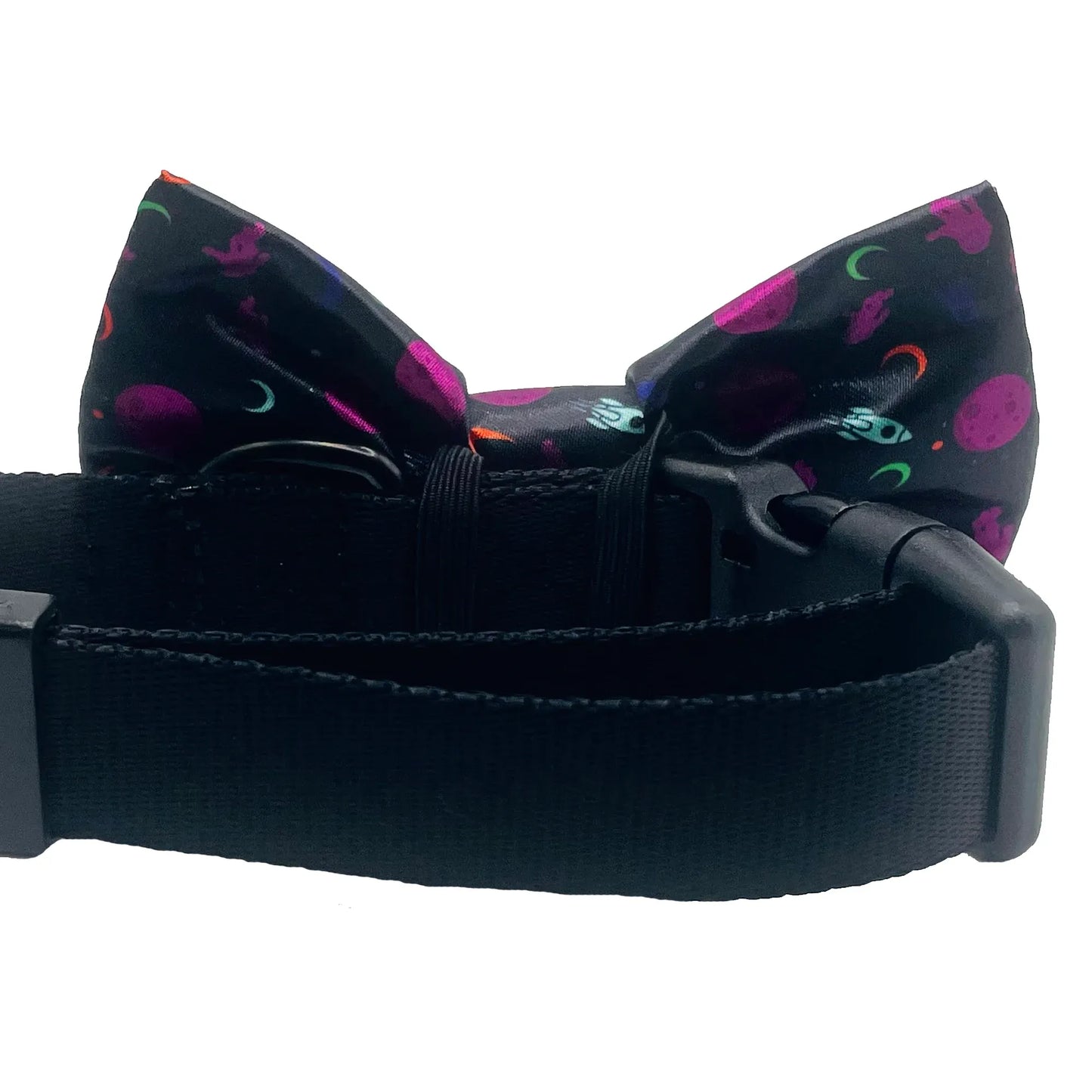 Neon Space Black Dog Bow Tie
