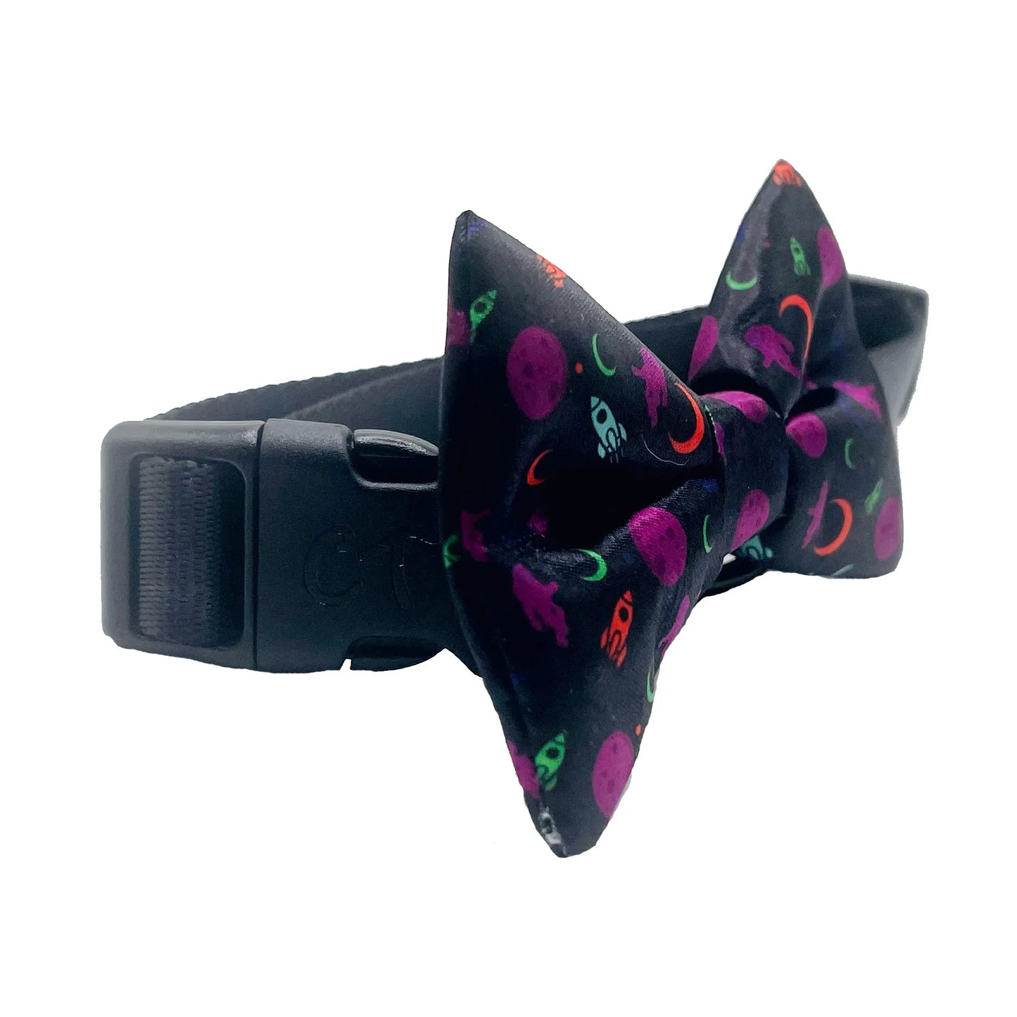 Neon Space Black Dog Bow Tie