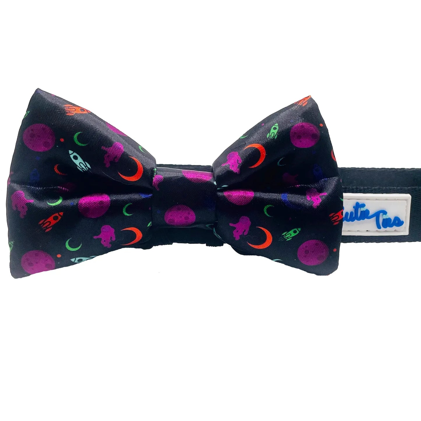 Neon Space Black Dog Bow Tie