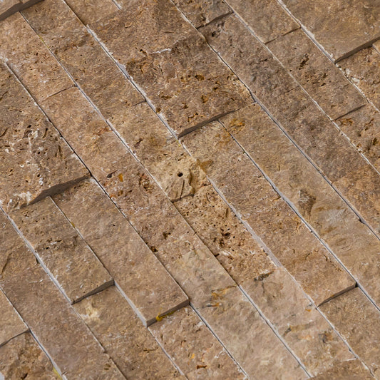 Noce Brown Ledger 3D Panel 6"x24" Natural Marble Wall Tile - Full Truckload